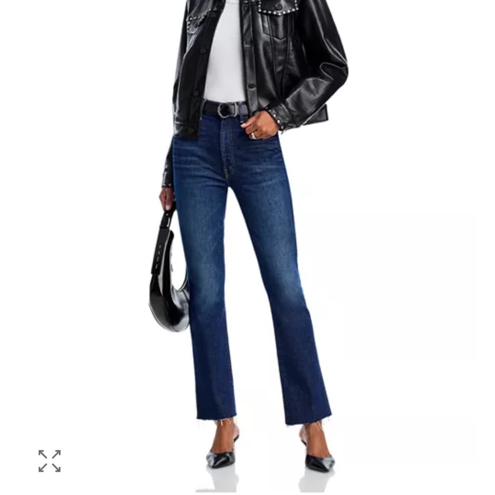 MOTHER Hustler Ankle Fray - Dark Blue Flare Jeans